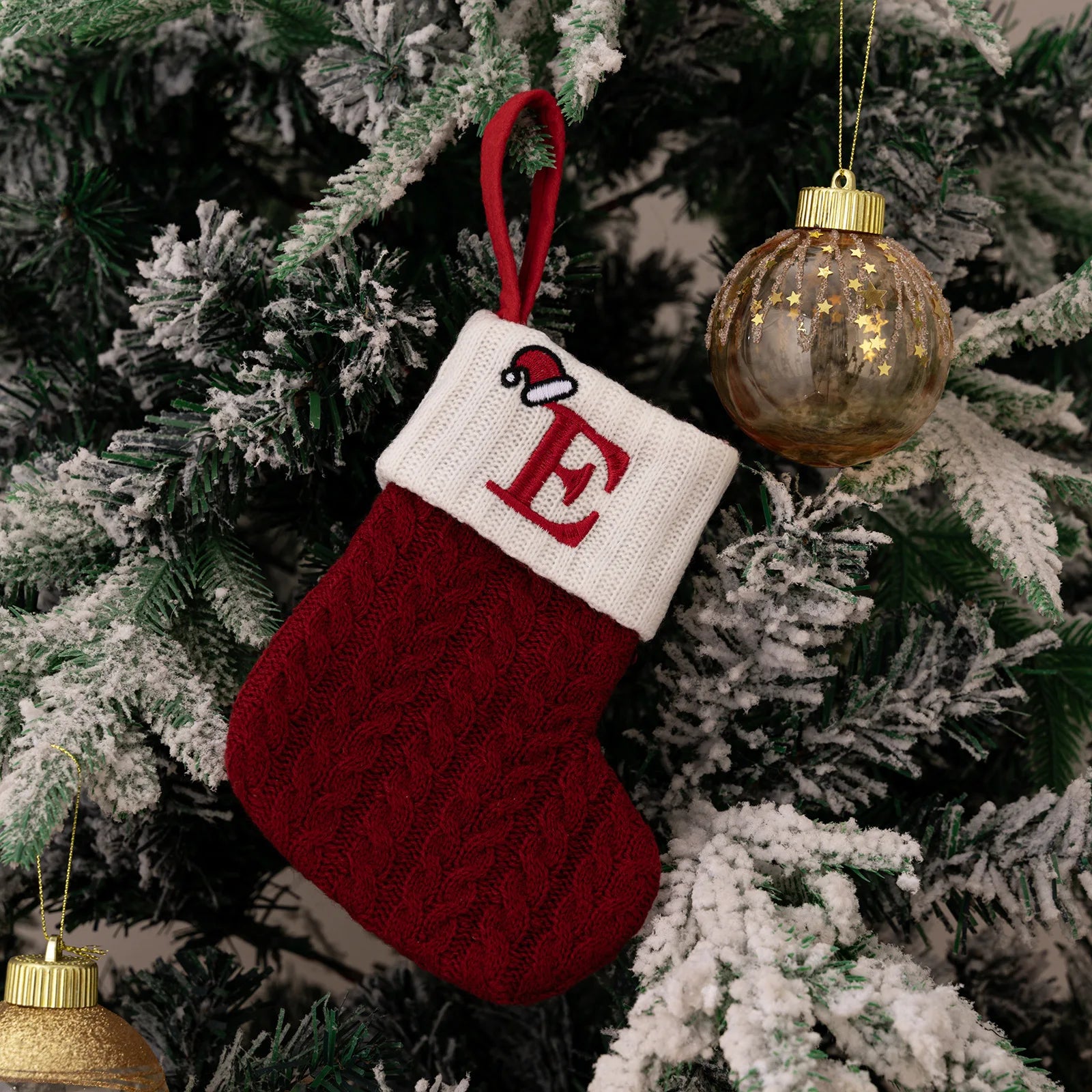 Monogram Christmas Knit Stockings