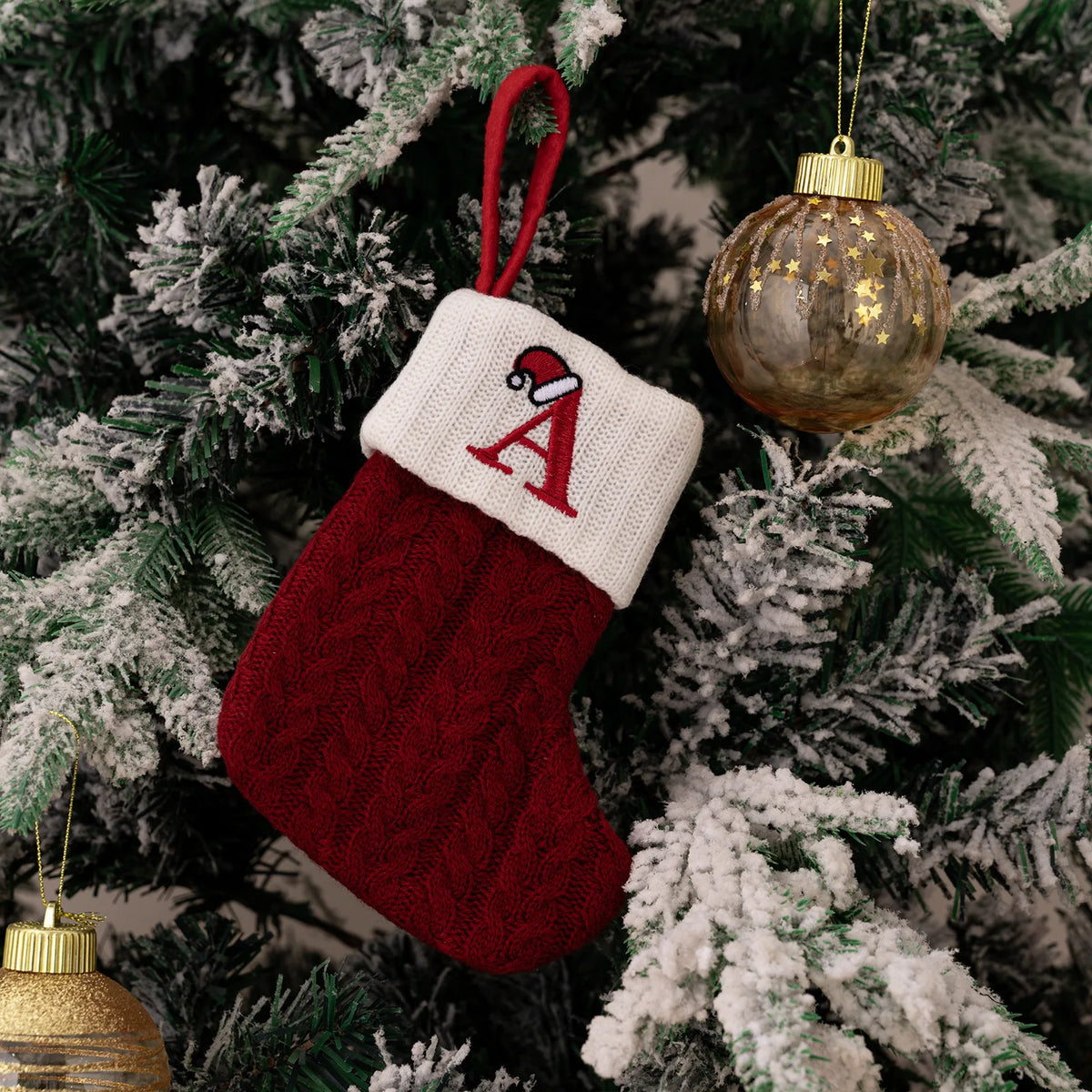 Monogram Christmas Knit Stockings