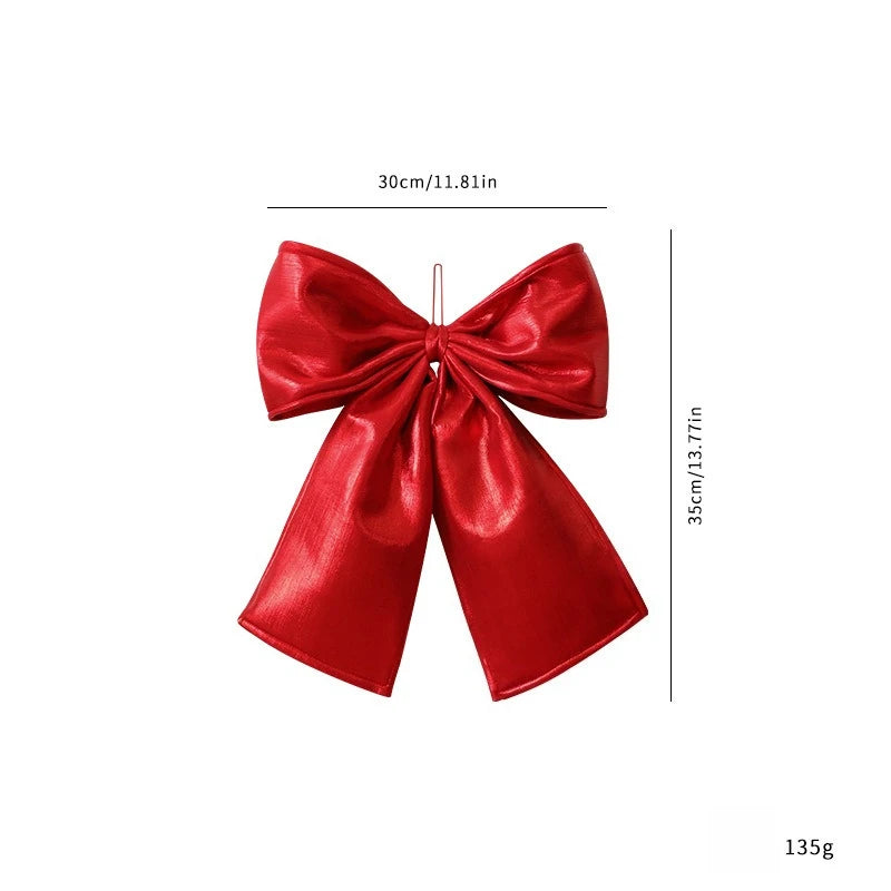 Christmas Bow Red Velvet Tree Toppers Ornament