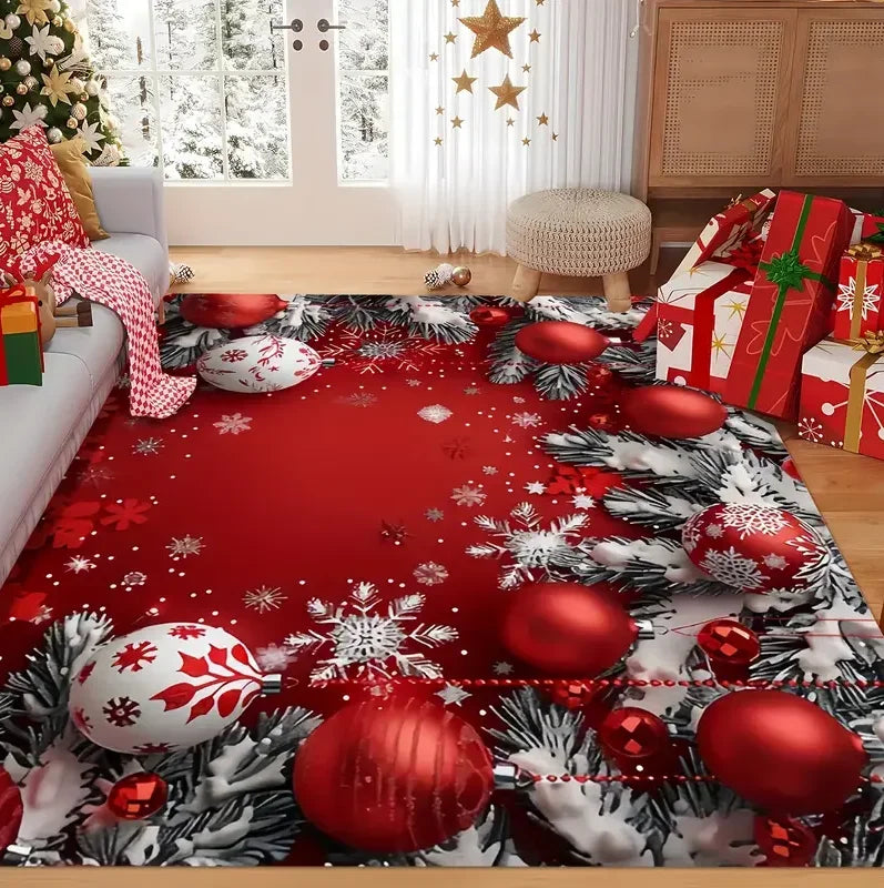 Festive Snowflake Holiday Rug