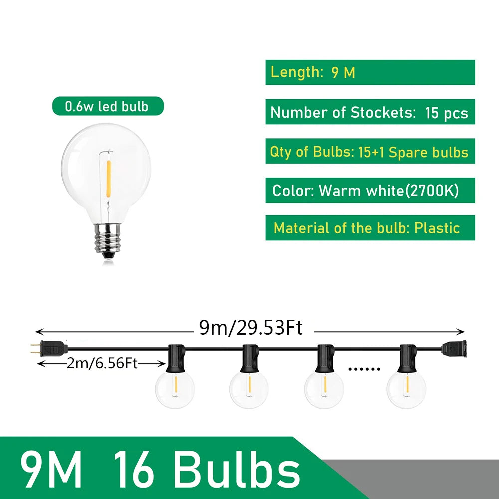 Festoon Patio Holiday String Lights