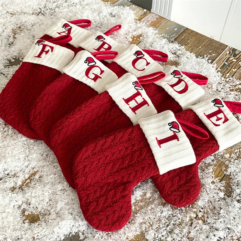 Knit Snowflake Christmas Stockings