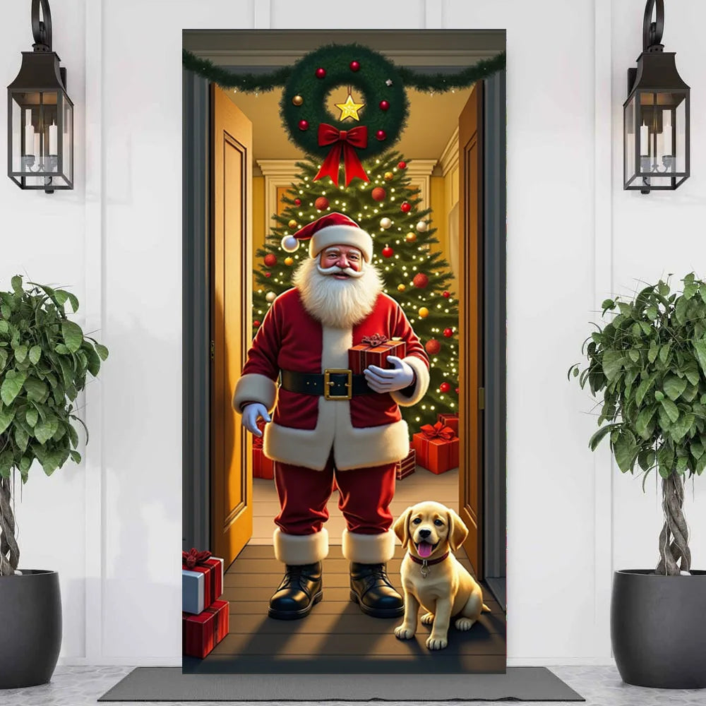 Santa Claus Christmas Tree Door Banner