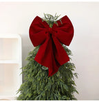Christmas Bow Red Velvet Tree Toppers Ornament
