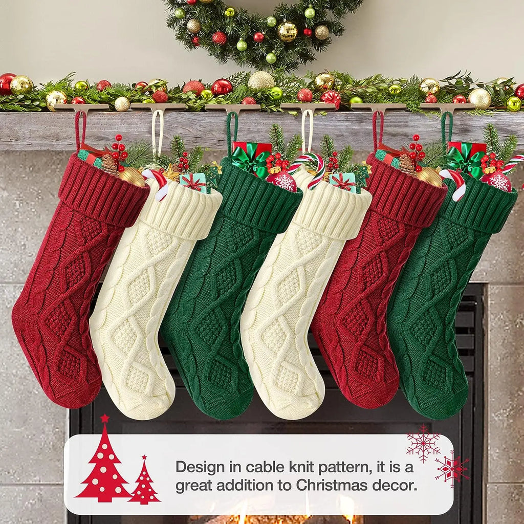 Family Cable Knit Christmas Stockings