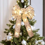 Christmas Tree Bow Ribbon Topper Hanging Ornament