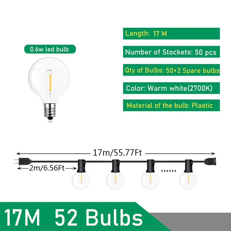 Festoon Patio Holiday String Lights