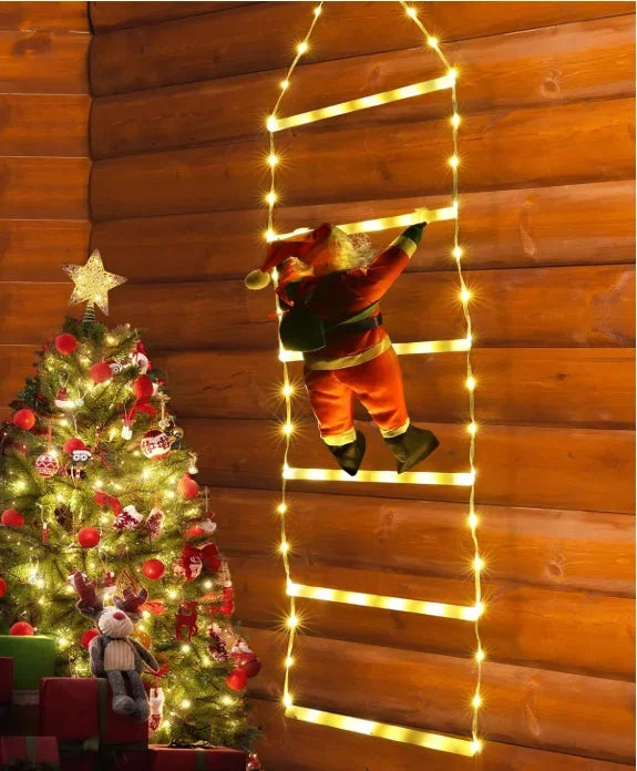 Christmas LED Santa Claus Climbing Ladder Light