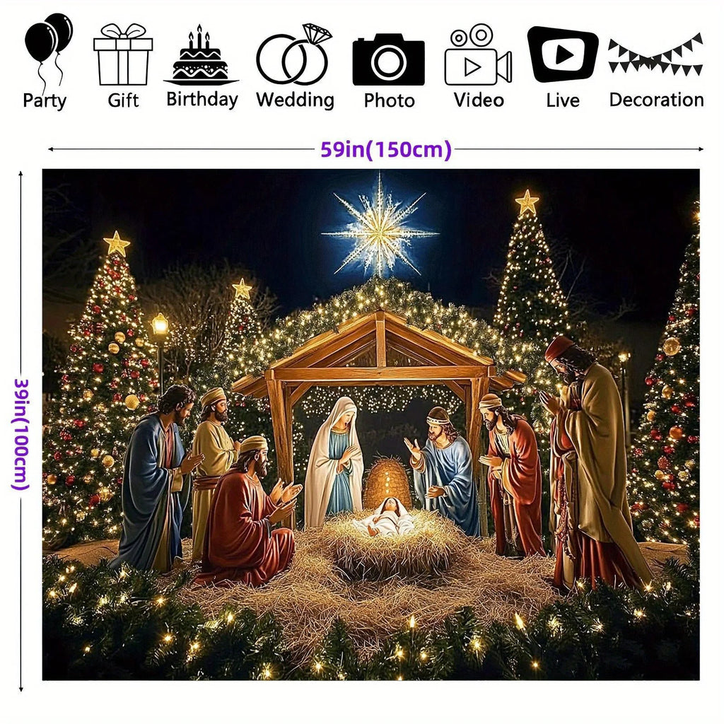 Christmas Nativity Garage Door Banner