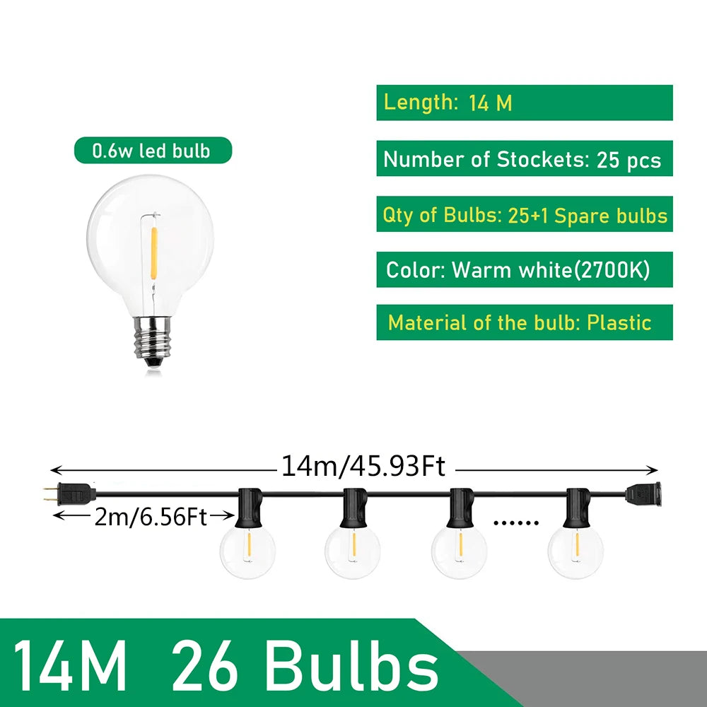 Festoon Patio Holiday String Lights