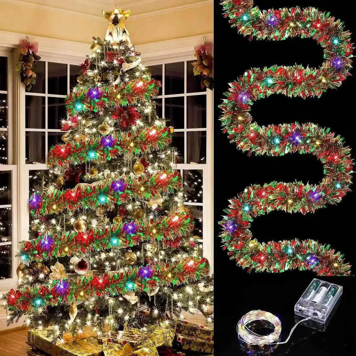 Metallic Christmas Tinsel Garland