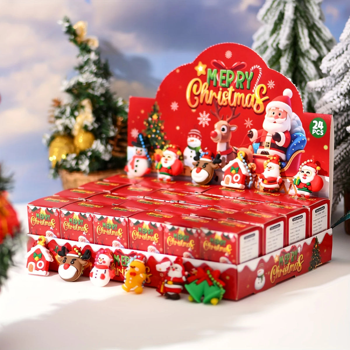 Christmas Themed Key Ring Pack Surprise Box