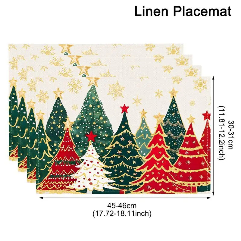 Linen Christmas Tree Placemats