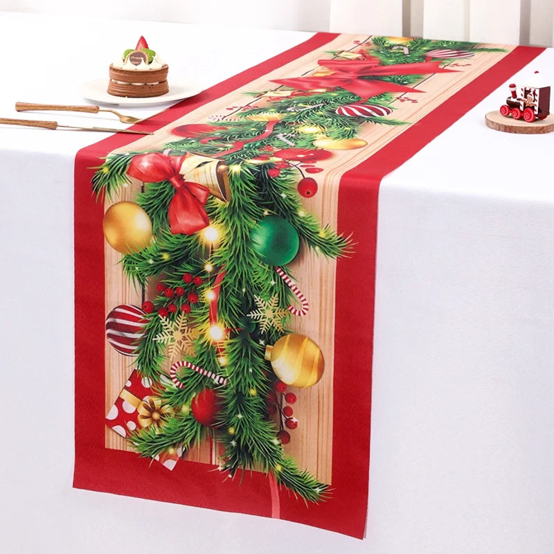 Santa Claus Christmas Table Runner Flag Noel
