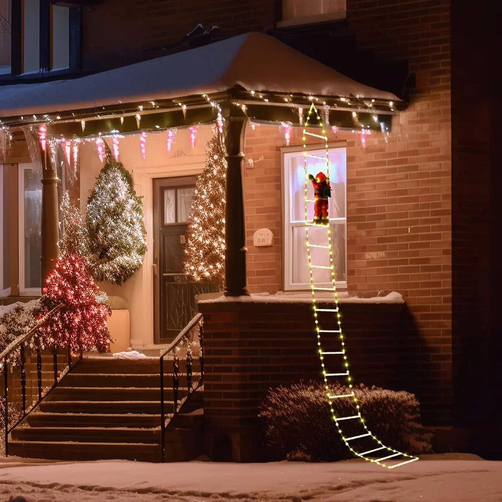 Santa Claus Climbing Ladder Outdoor Christmas Decoration