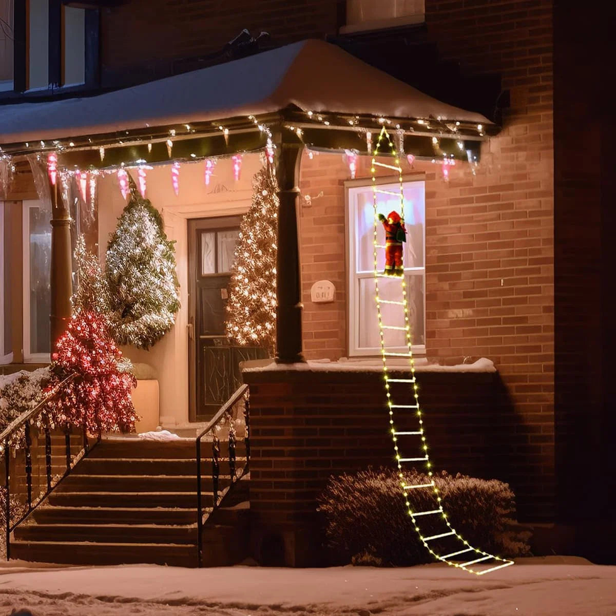 Santa Claus Climbing Ladder Outdoor Christmas Decoration