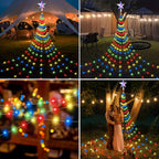 Solar Star Waterfall Holiday Lights