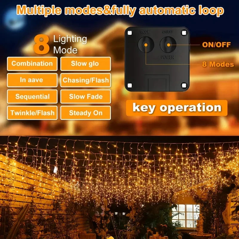 Twinkling Christmas Curtain Lights