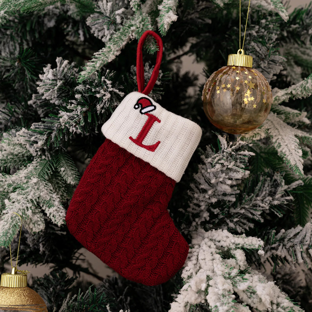 Monogram Christmas Knit Stockings