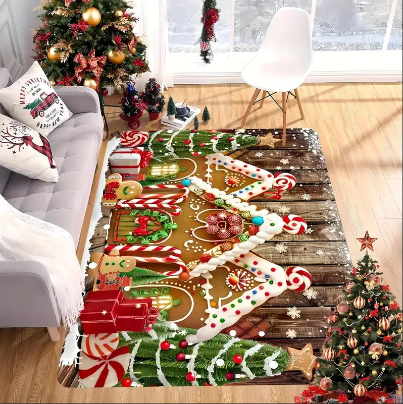 Festive Snowflake Holiday Rug