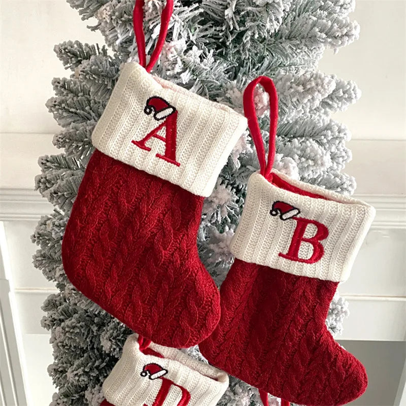 Knit Snowflake Christmas Stockings