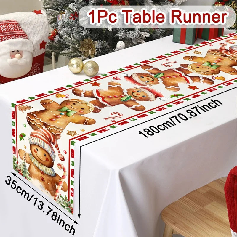 Santa Claus Christmas Table Runner Flag Noel