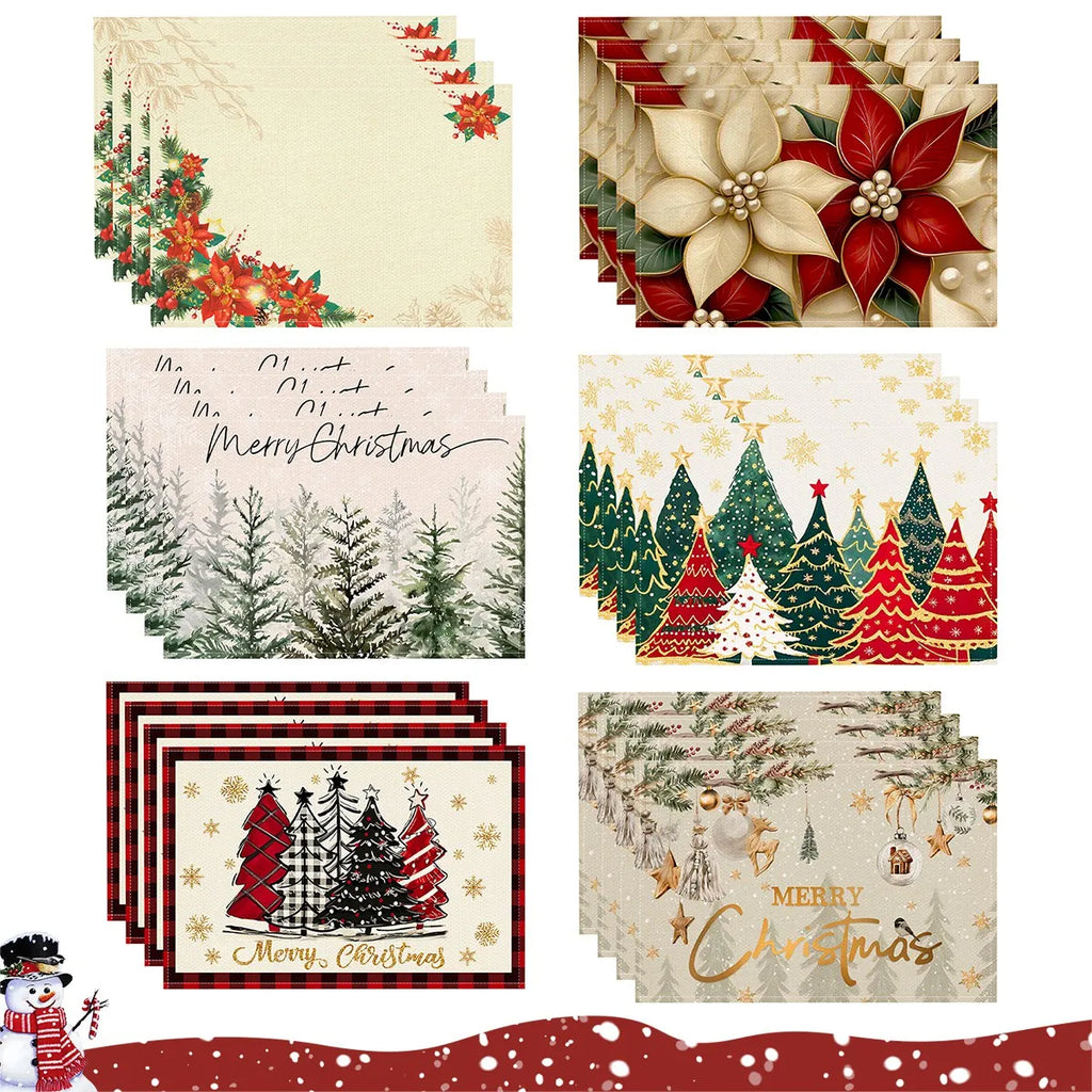 Linen Christmas Tree Placemats