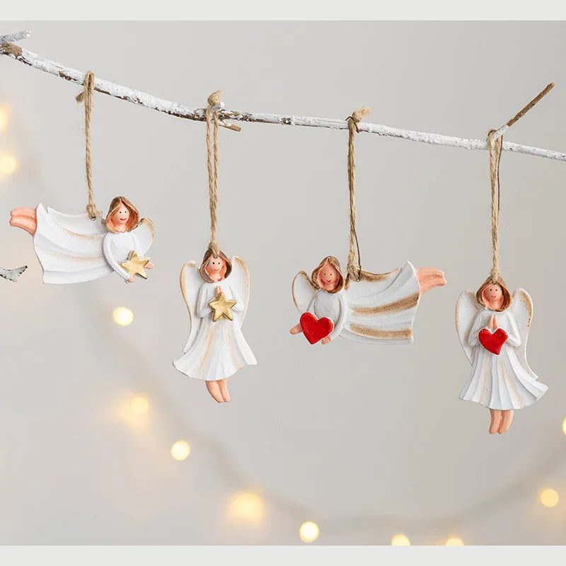 Merry Christmas Resin Santa angel Snowman Pendant