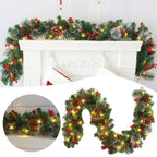 Christmas Pinecone & Red Berries Wreath Garland