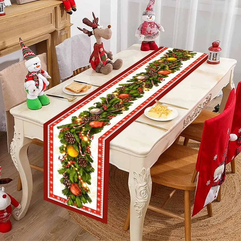 Santa Claus Christmas Table Runner Flag Noel