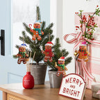 Christmas Gingerbread Man Ornaments Tree Wooden Hanging