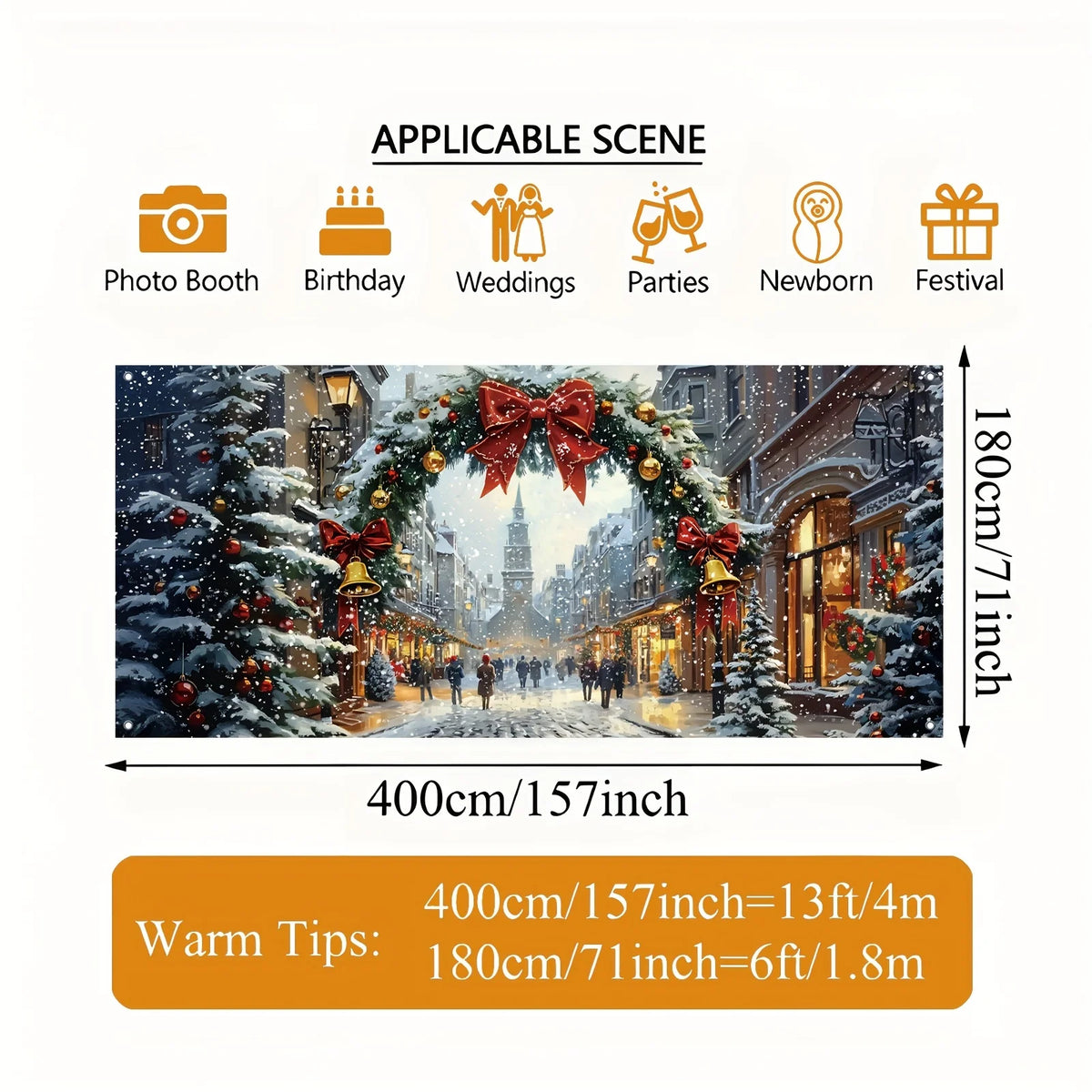 Christmas Winter Scene Garage Door Banner