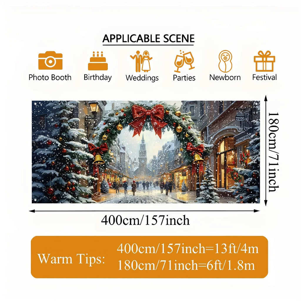 Christmas Winter Scene Garage Door Banner