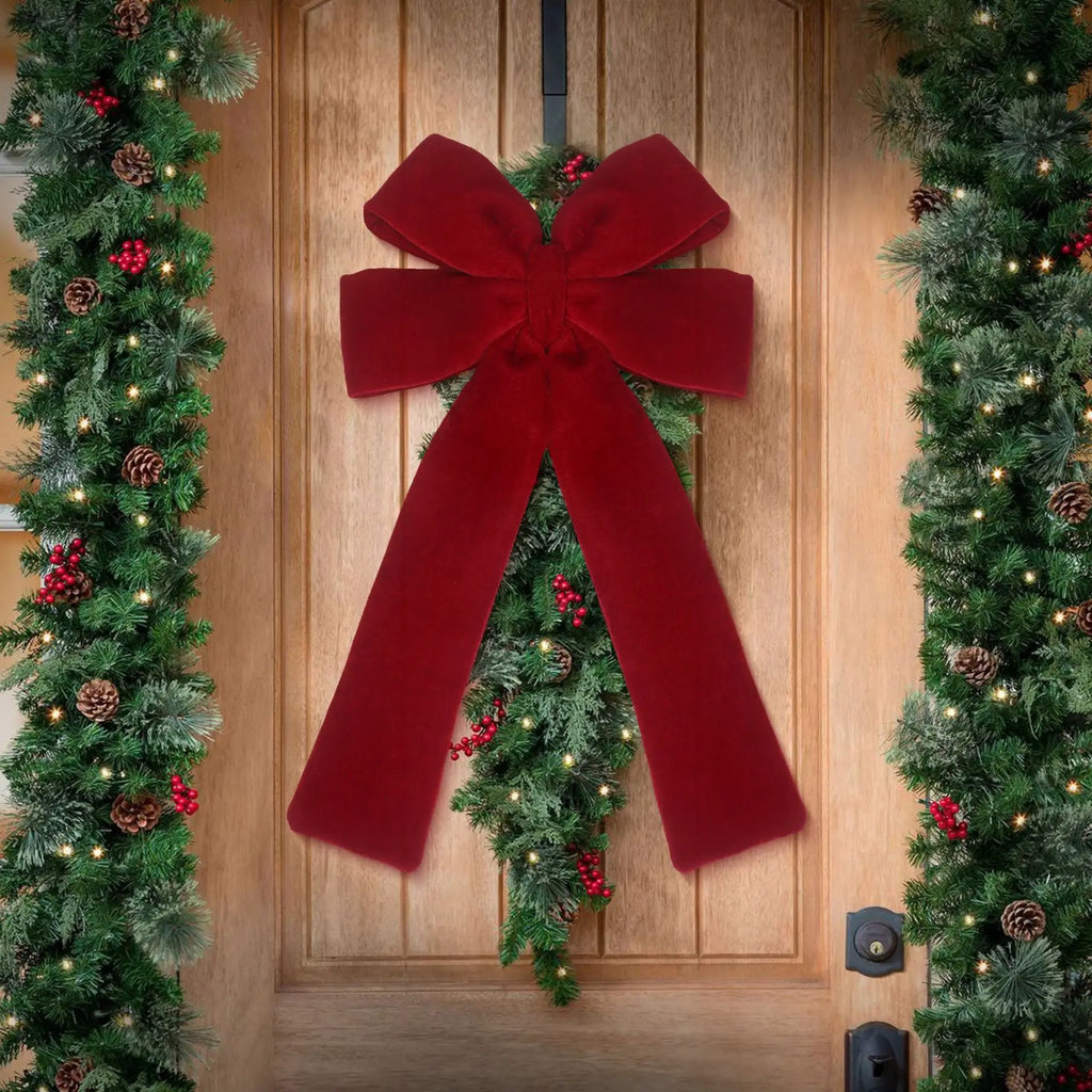 Red Christmas Bows Large Tree Topper Bow