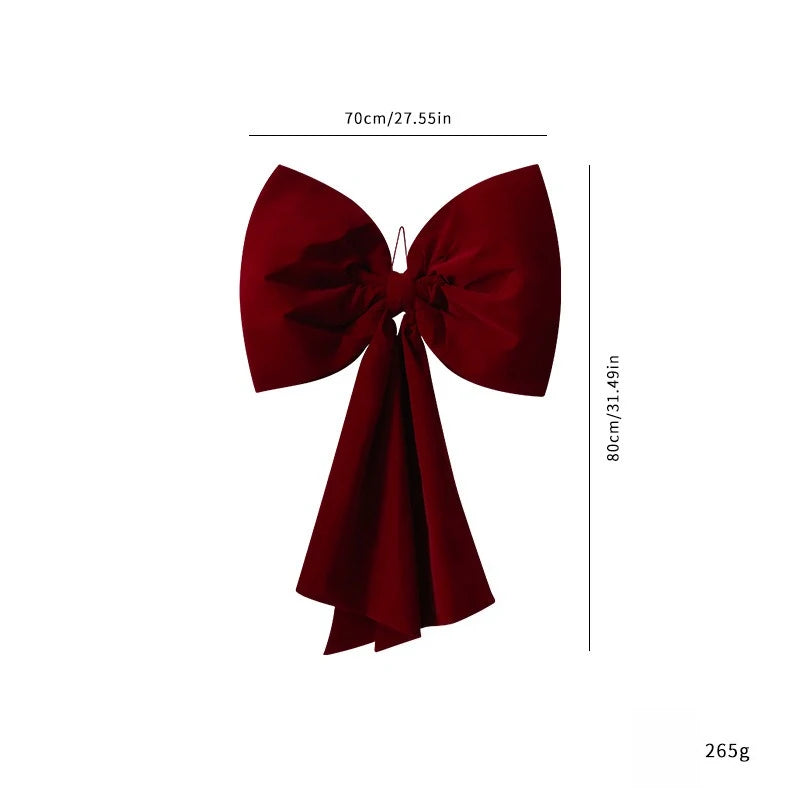 Christmas Bow Red Velvet Tree Toppers Ornament