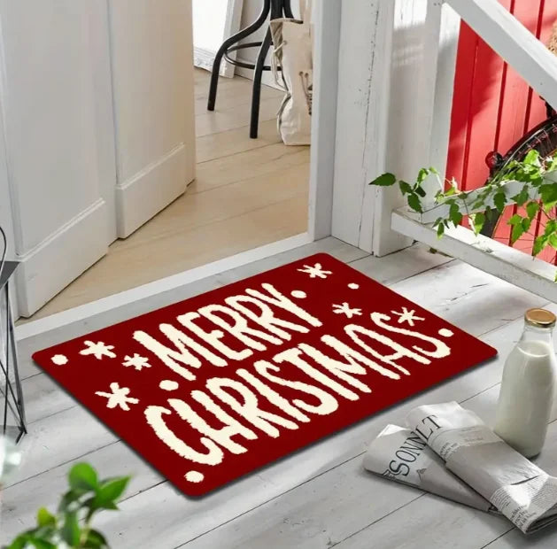Cheerful Christmas Gnome Door Mat