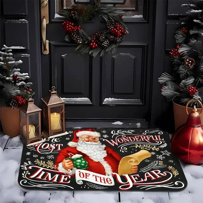 Santa Claus Pattern Christmas Doormat