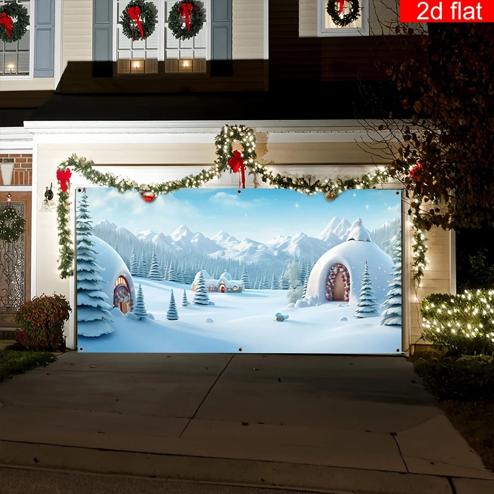 Christmas Winter Wonderland Garage Banner