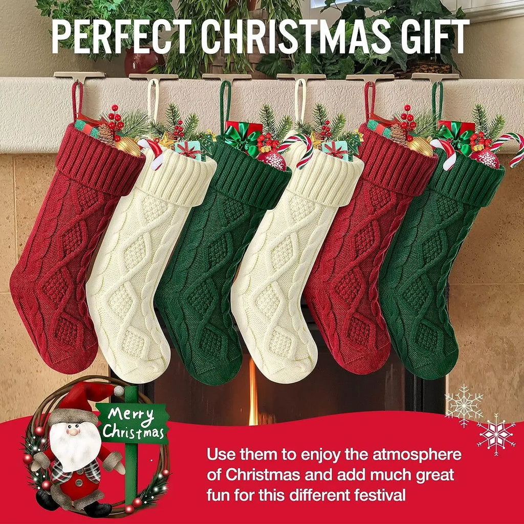 Family Cable Knit Christmas Stockings