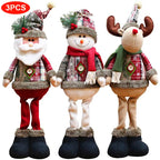 Christmas Dolls Tree Standing Santa, Snowman Reindeer