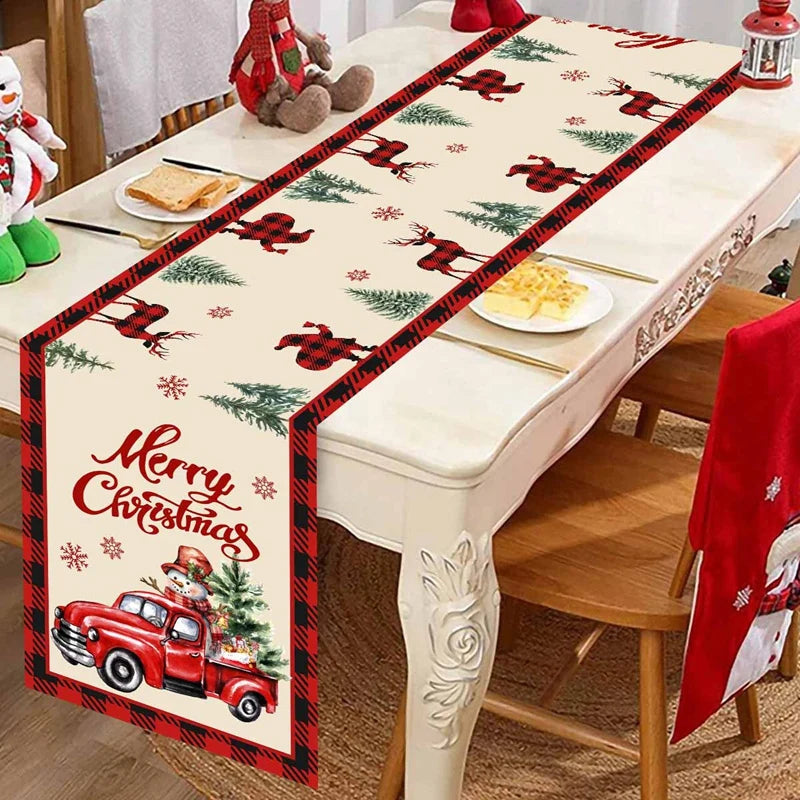 Santa Claus Christmas Table Runner Flag Noel