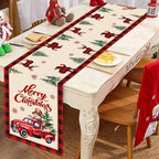 Santa Claus Christmas Table Runner Flag Noel