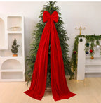 Christmas Bow Red Velvet Tree Toppers Ornament