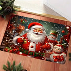 Cheerful Christmas Gnome Door Mat
