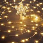 Solar Star Waterfall Holiday Lights