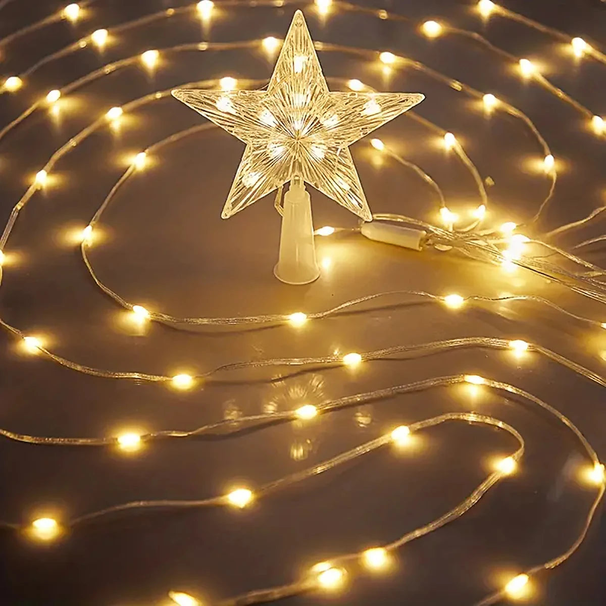 Solar Star Waterfall Holiday Lights