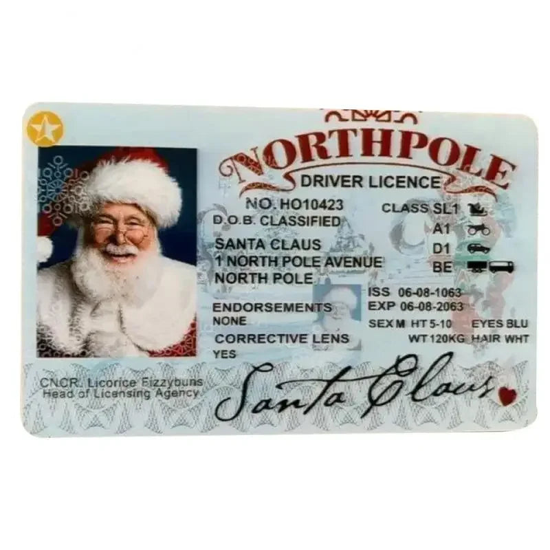 Cards Santa Claus Flying Licence Christmas Eve
