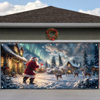 Christmas Deer Party Garage Door Banner