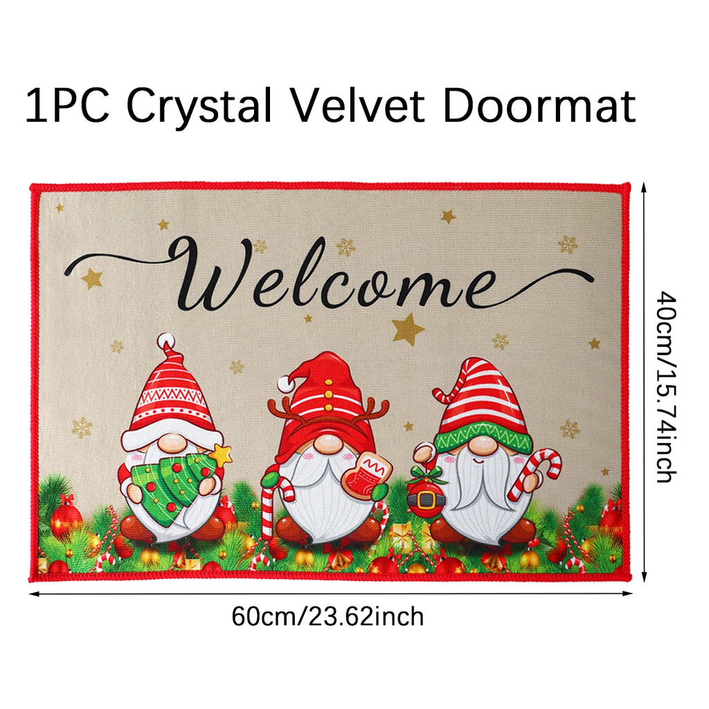Christmas Door Mat Santa Claus Carpet Merry