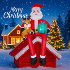 Inflatable Santa and Reindeer Yard Decor